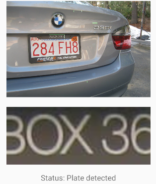 Screenshot of OCR result shown in app